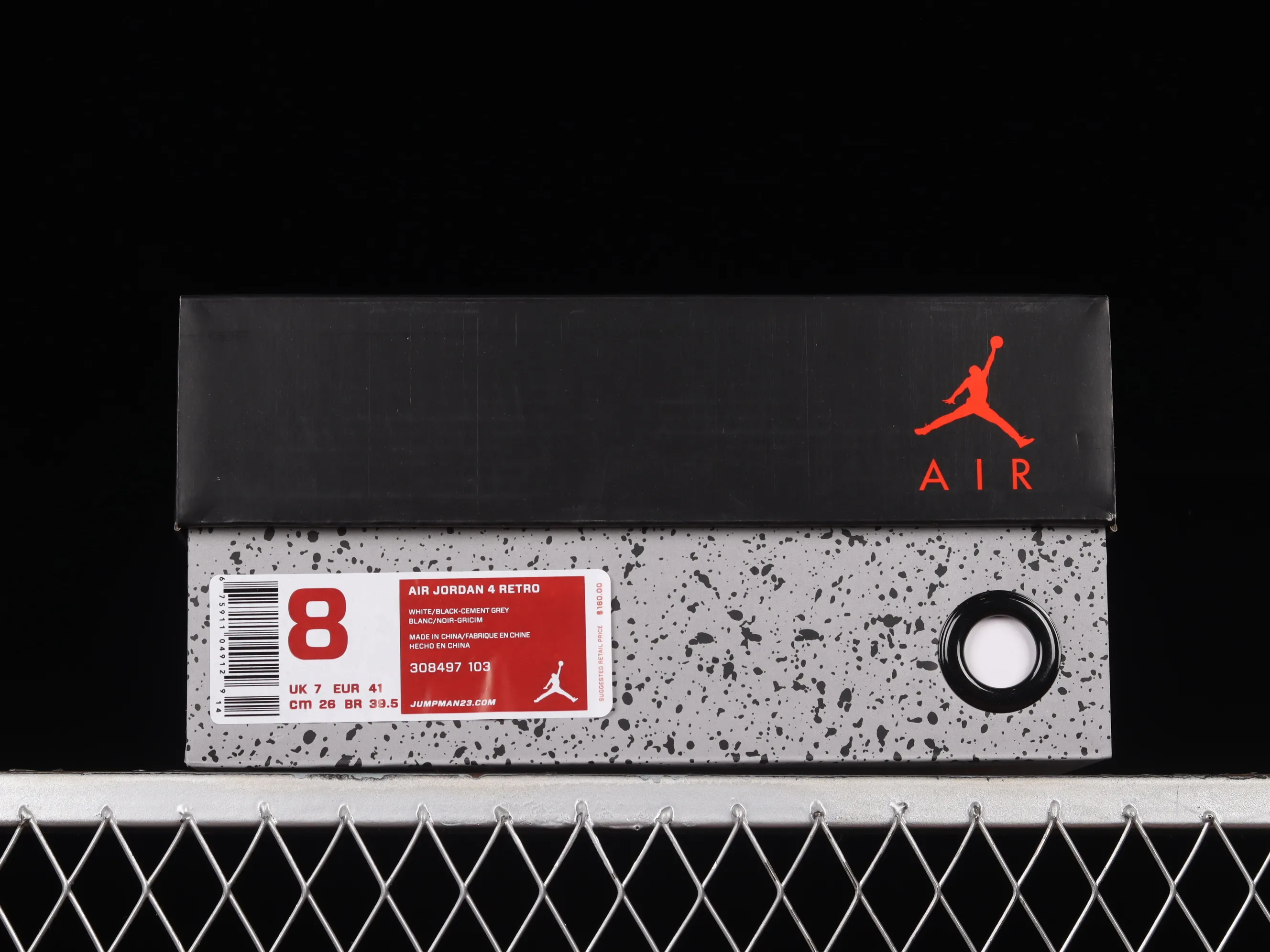All categories Air Jordan Jordan series basketball shoes Air Jordan 4 X version Air Jordan 4 Retro "White Black" AJ4 Joe 4 white black cement 308497-103